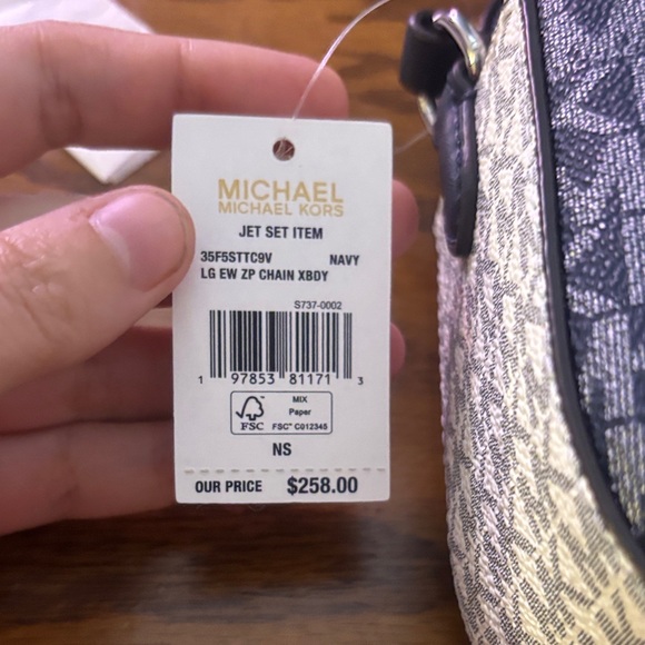 Michael Kors Black and Gray Chain Shoulder Bag - Picture 2 of 5